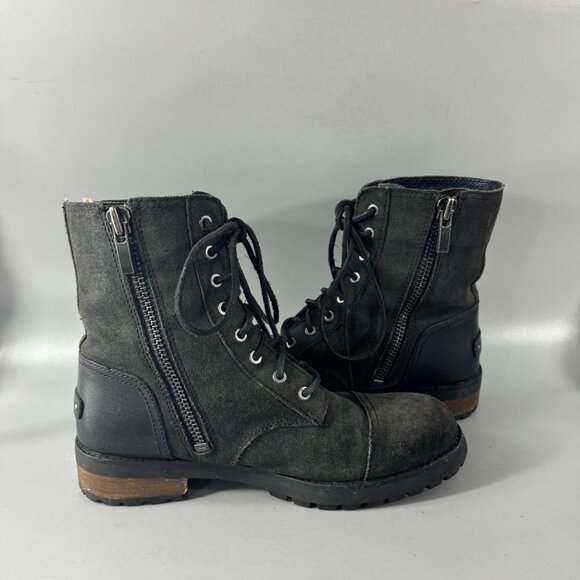 UGG 1095131 Kilmer II Combat Boot Lace-Up Black Leather Water Resistant, USA 9 - Picture 8 of 13
